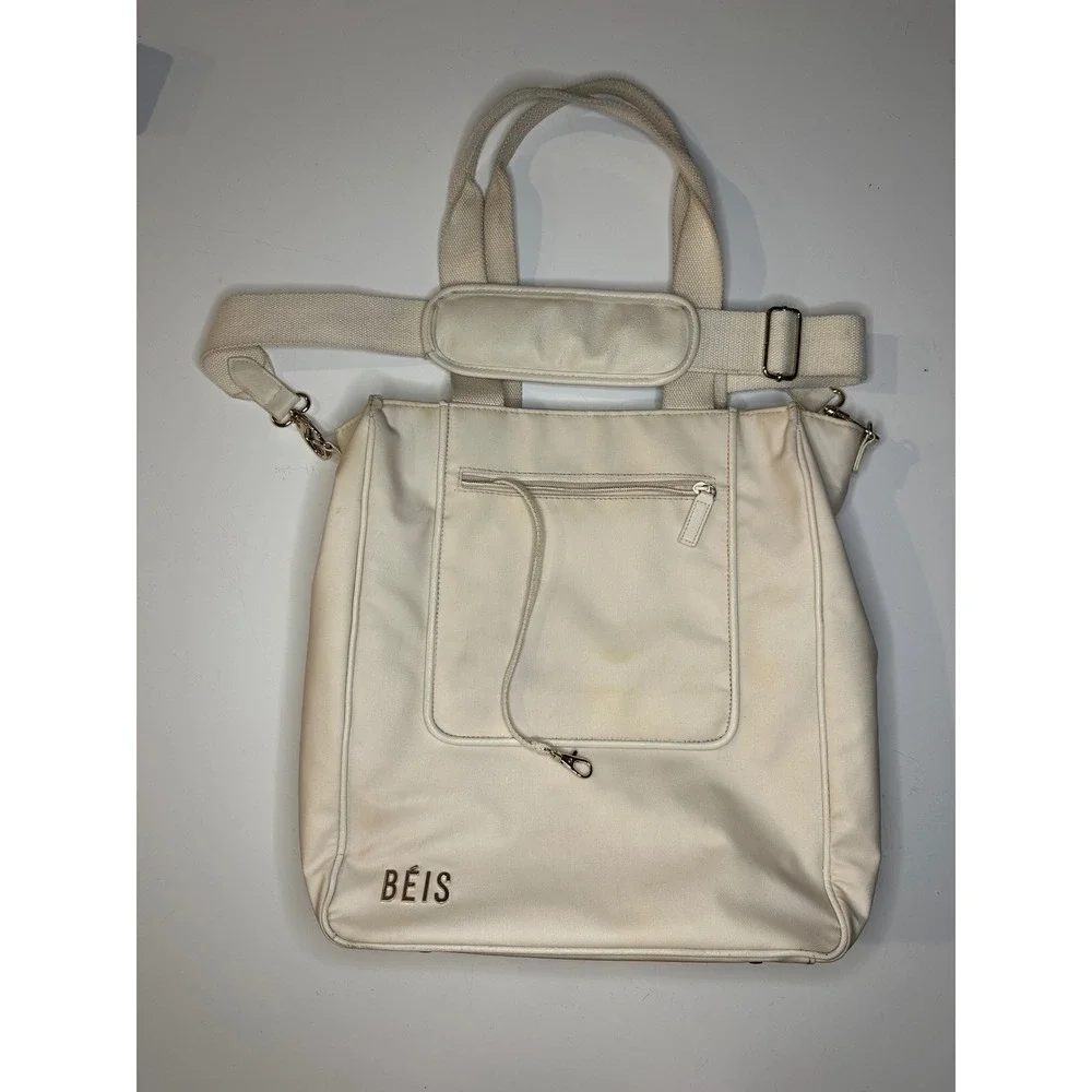 Beis north to south tote beige 15 x 13 stained read description‎